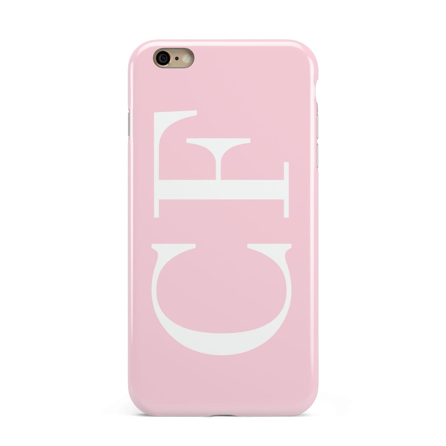 Personalised Pink White Side Initials Apple iPhone 6 Plus 3D Tough Case