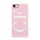 Personalised Pink White Side Initials Apple iPhone 7 8 3D Snap Case