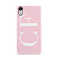 Personalised Pink White Side Initials Apple iPhone XR White 3D Snap Case