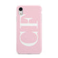Personalised Pink White Side Initials Apple iPhone XR White 3D Tough Case