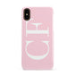 Personalised Pink White Side Initials Apple iPhone XS 3D Snap Case