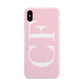 Personalised Pink White Side Initials Apple iPhone Xs Max 3D Tough Case