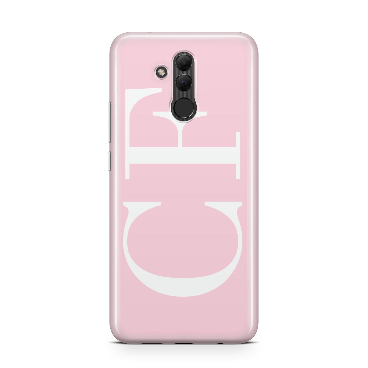 Personalised Pink White Side Initials Huawei Mate 20 Lite