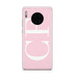 Personalised Pink White Side Initials Huawei Mate 30