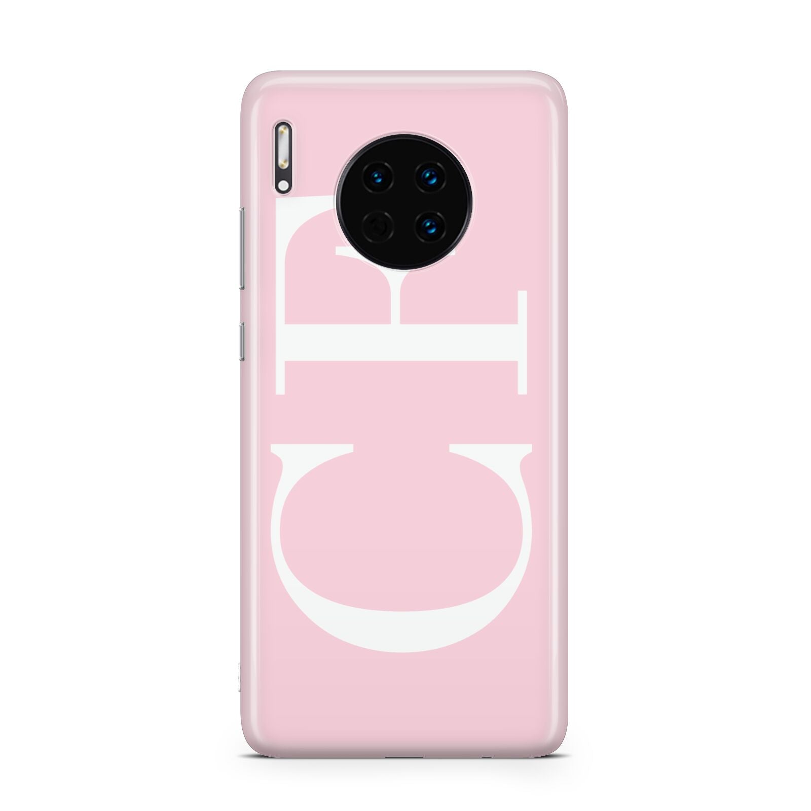 Personalised Pink White Side Initials Huawei Mate 30
