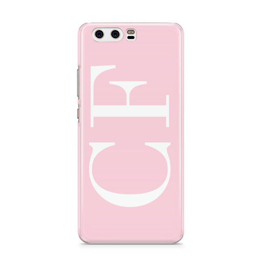 Personalised Pink White Side Initials Huawei P10 Phone Case