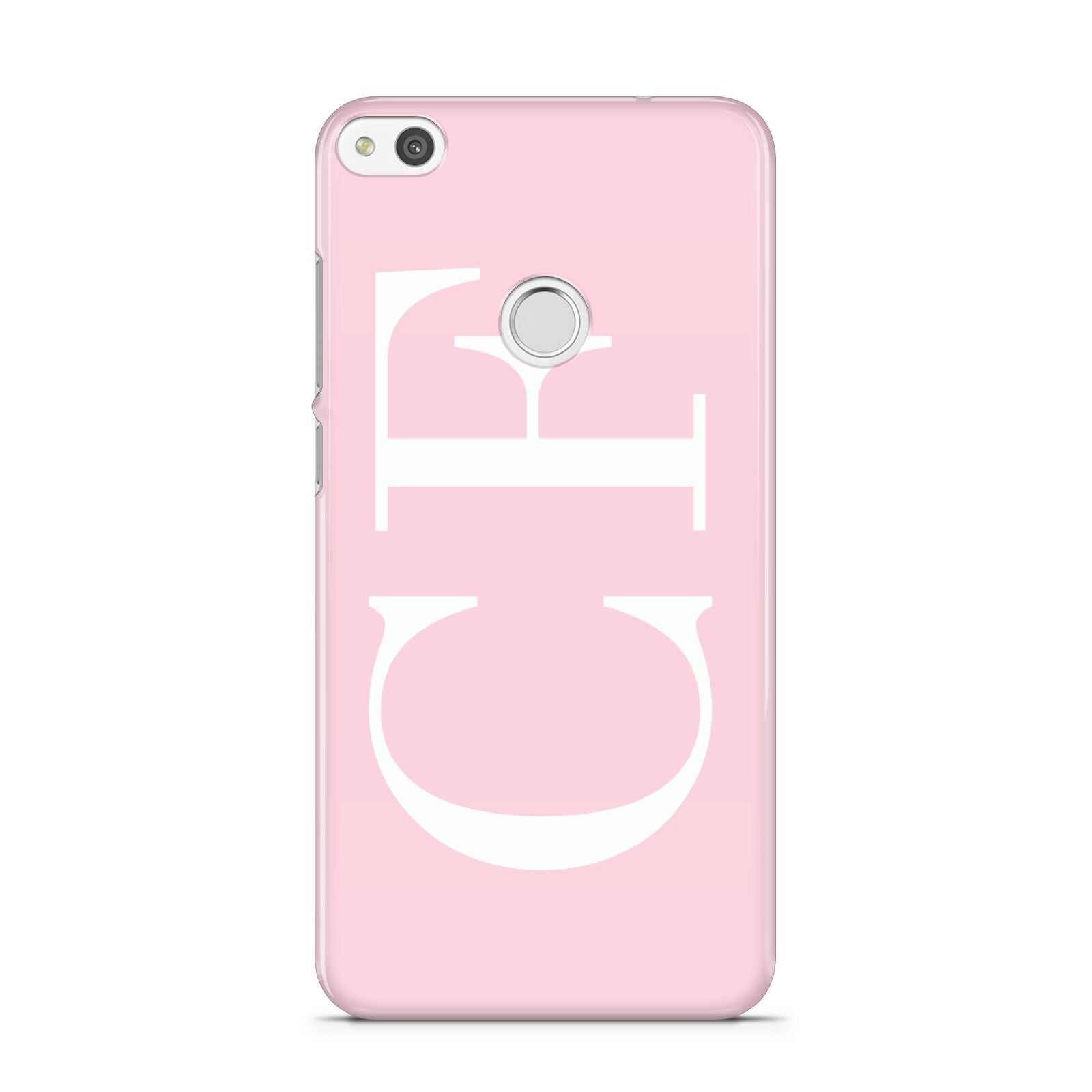 Personalised Pink White Side Initials Huawei P8 Lite Case