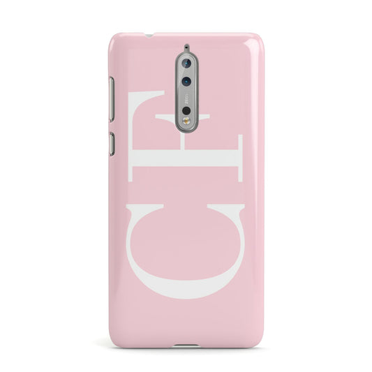 Personalised Pink White Side Initials Nokia Case