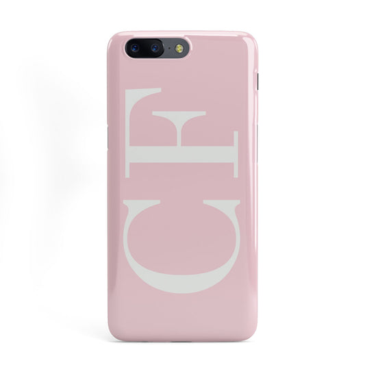 Personalised Pink White Side Initials OnePlus Case