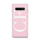 Personalised Pink White Side Initials Protective Samsung Galaxy Case