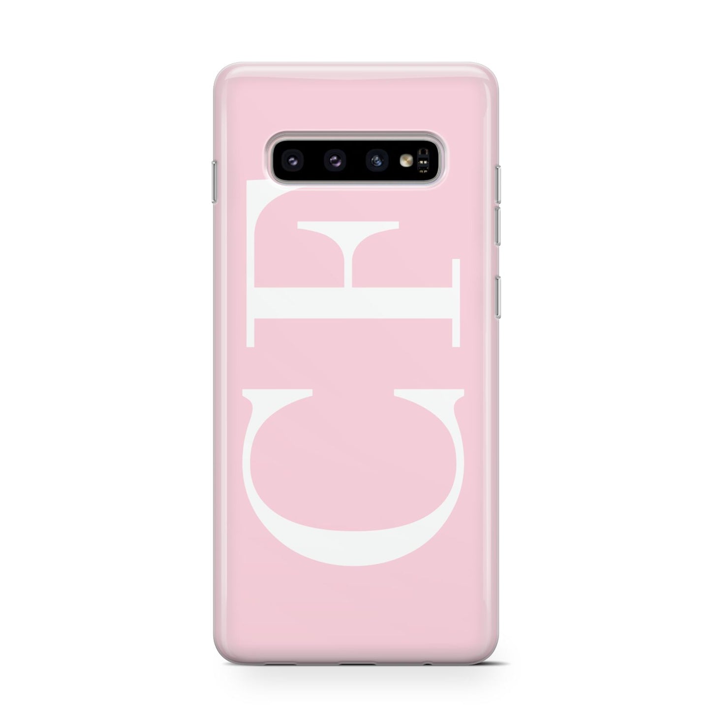 Personalised Pink White Side Initials Protective Samsung Galaxy Case