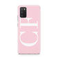 Personalised Pink White Side Initials Samsung A02s Case