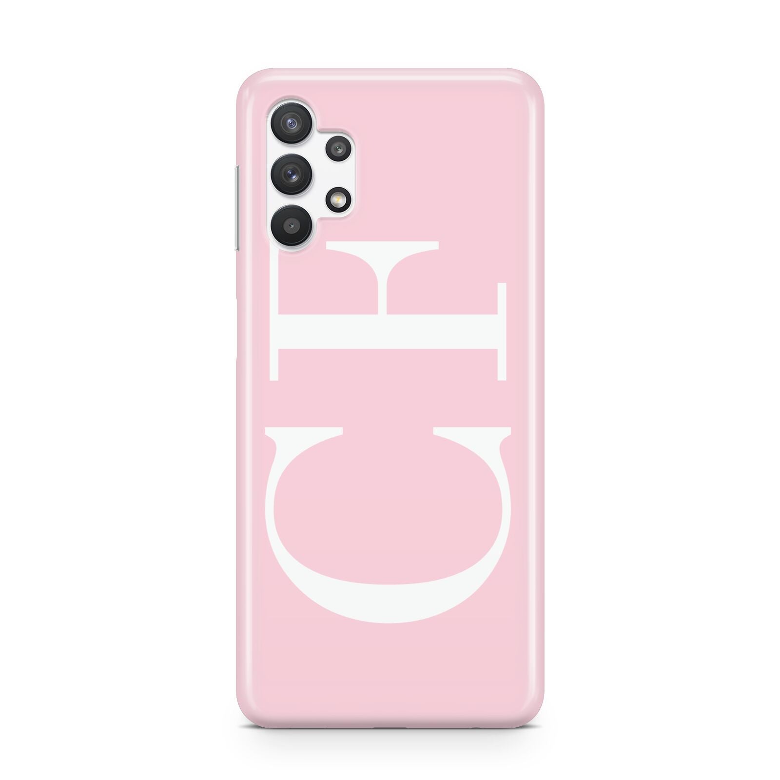 Personalised Pink White Side Initials Samsung A32 5G Case