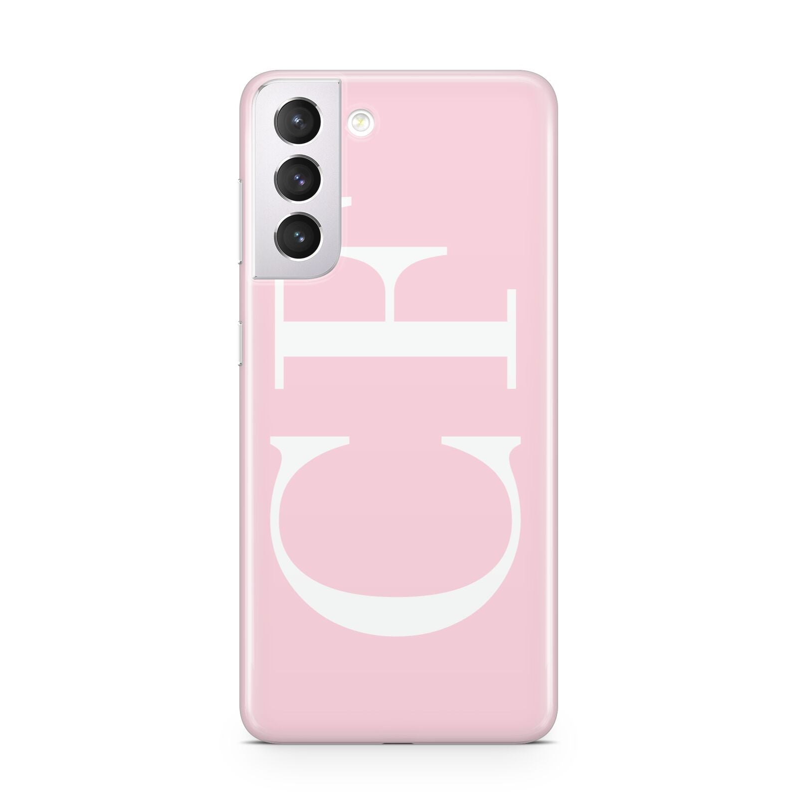 Personalised Pink White Side Initials Samsung S21 Case