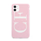 Personalised Pink White Side Initials iPhone 11 3D Tough Case