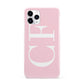 Personalised Pink White Side Initials iPhone 11 Pro 3D Snap Case