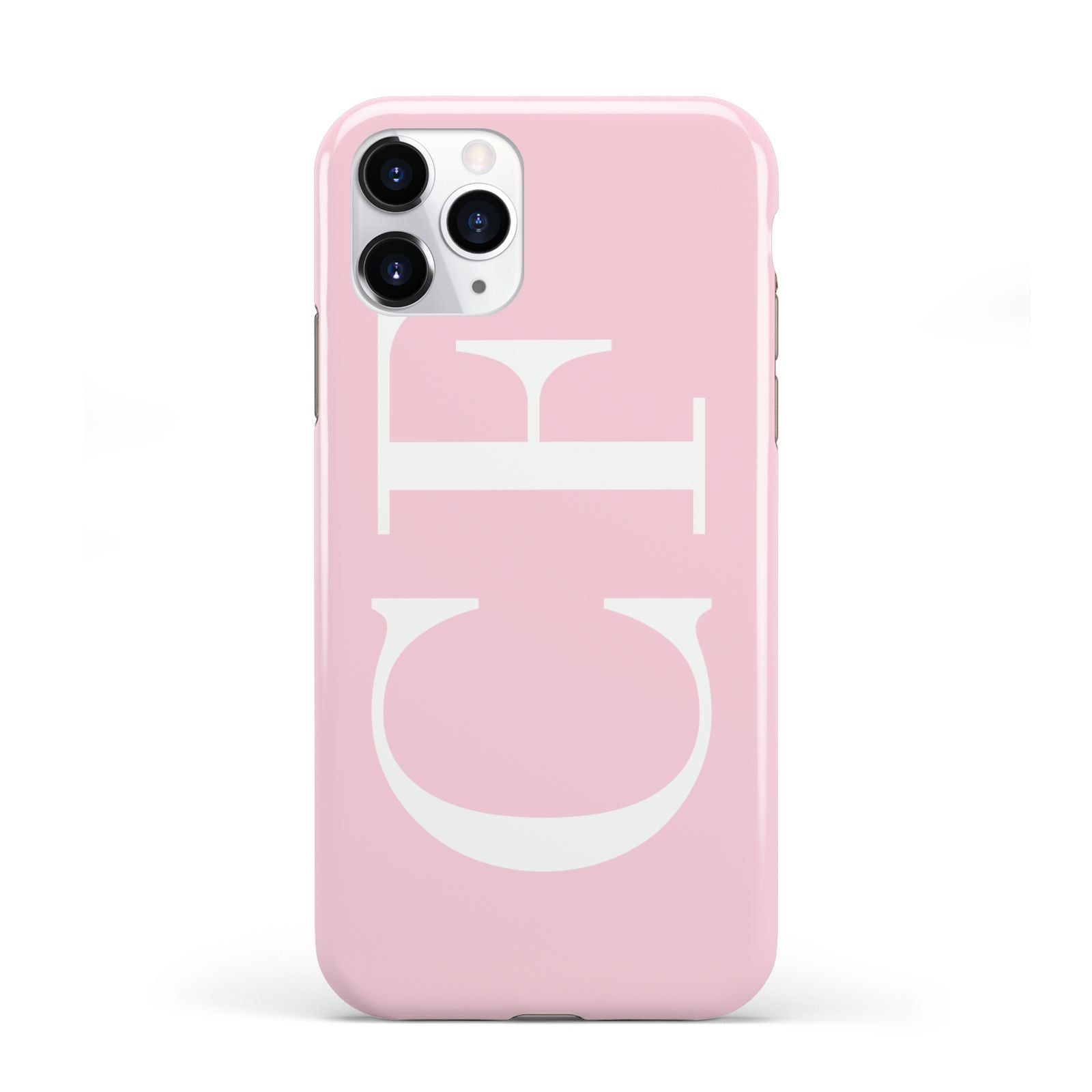 Personalised Pink White Side Initials iPhone 11 Pro 3D Tough Case