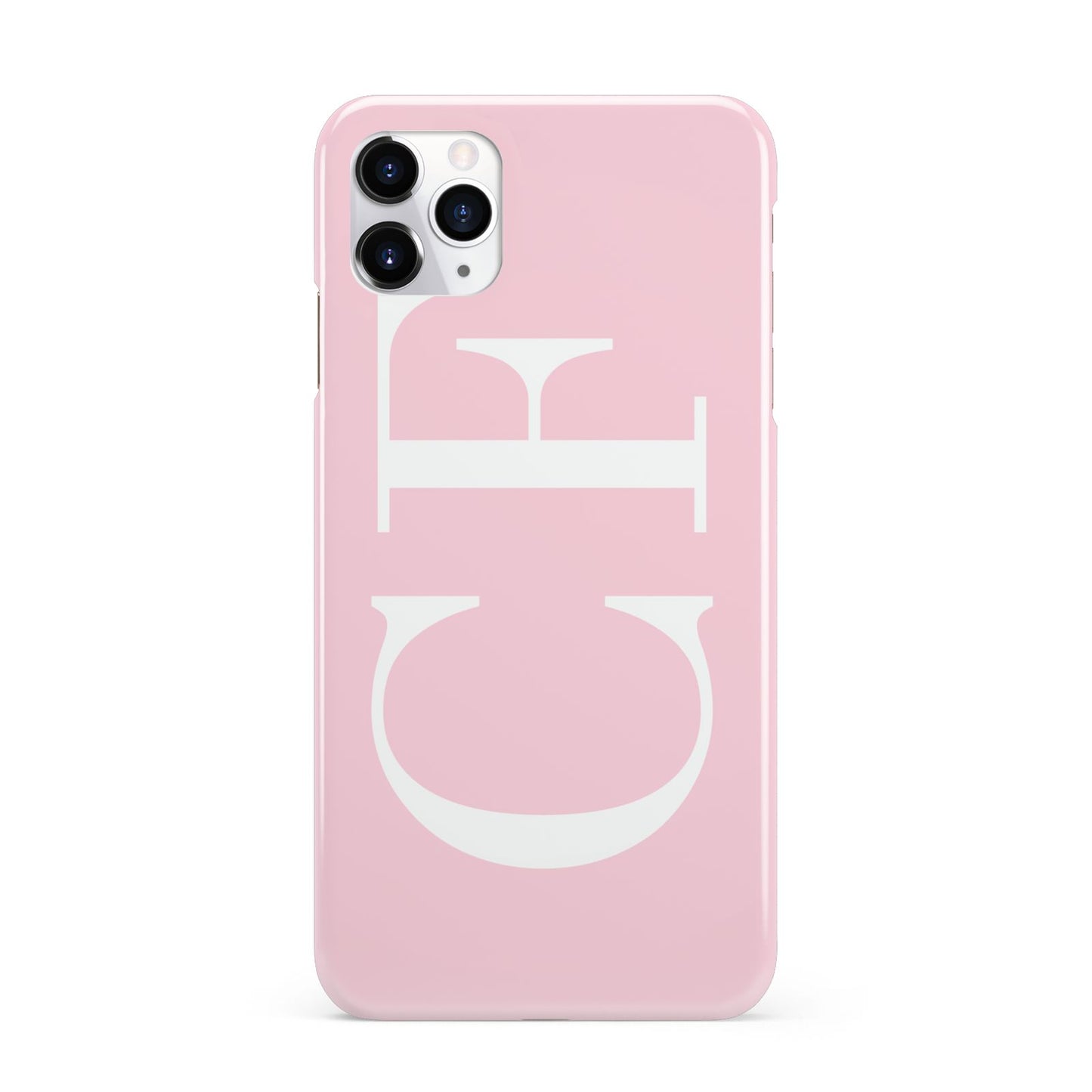 Personalised Pink White Side Initials iPhone 11 Pro Max 3D Snap Case