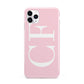 Personalised Pink White Side Initials iPhone 11 Pro Max 3D Tough Case
