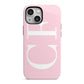 Personalised Pink White Side Initials iPhone 13 Mini Full Wrap 3D Tough Case