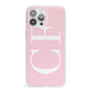 Personalised Pink White Side Initials iPhone 13 Pro Max Clear Bumper Case