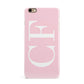 Personalised Pink White Side Initials iPhone 6 Plus 3D Snap Case on Gold Phone