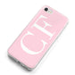 Personalised Pink White Side Initials iPhone 8 Bumper Case on Silver iPhone Alternative Image