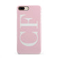 Personalised Pink White Side Initials iPhone 8 Plus 3D Snap Case on Gold Phone