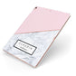 Personalised Pink With Marble Initials Name Apple iPad Case on Rose Gold iPad Side View