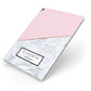 Personalised Pink With Marble Initials Name Apple iPad Case on Silver iPad Side View