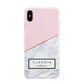 Personalised Pink With Marble Initials Name Apple iPhone Xs Max 3D Tough Case