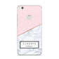 Personalised Pink With Marble Initials Name Huawei P8 Lite Case
