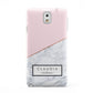 Personalised Pink With Marble Initials Name Samsung Galaxy Note 3 Case