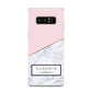 Personalised Pink With Marble Initials Name Samsung Galaxy Note 8 Case