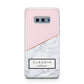 Personalised Pink With Marble Initials Name Samsung Galaxy S10E Case