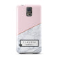 Personalised Pink With Marble Initials Name Samsung Galaxy S5 Case