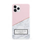 Personalised Pink With Marble Initials Name iPhone 11 Pro 3D Snap Case