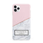 Personalised Pink With Marble Initials Name iPhone 11 Pro Max 3D Tough Case