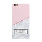 Personalised Pink With Marble Initials Name iPhone 6 Plus 3D Snap Case on Gold Phone