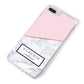 Personalised Pink With Marble Initials Name iPhone 8 Plus Bumper Case on Silver iPhone Alternative Image