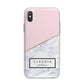Personalised Pink With Marble Initials Name iPhone X Bumper Case on Silver iPhone Alternative Image 1