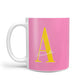 Personalised Pink Yellow Initial 10oz Mug Alternative Image 1