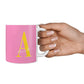 Personalised Pink Yellow Initial 10oz Mug Alternative Image 4