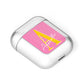 Personalised Pink Yellow Initial AirPods Case Laid Flat
