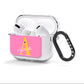 Personalised Pink Yellow Initial AirPods Clear Case 3rd Gen Side Image