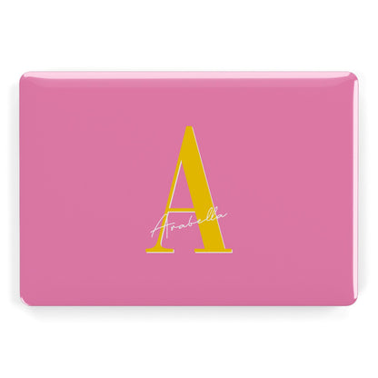 Personalised Pink Yellow Initial Apple MacBook Case