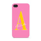 Personalised Pink Yellow Initial Apple iPhone 4s Case