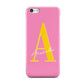 Personalised Pink Yellow Initial Apple iPhone 5c Case
