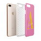 Personalised Pink Yellow Initial Apple iPhone 7 8 Plus 3D Tough Case Expanded View