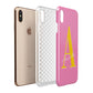 Personalised Pink Yellow Initial Apple iPhone Xs Max 3D Tough Case Expanded View
